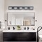 Allsumhome ExBrite 5-Light Bathroom Light FixturesLED Black Vanity Lights Acrylic Matte Black Bathroom Vanity LightsFor Kitchen